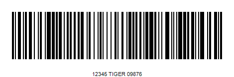 12345 TIGER Barcode